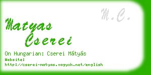 matyas cserei business card