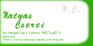 matyas cserei business card